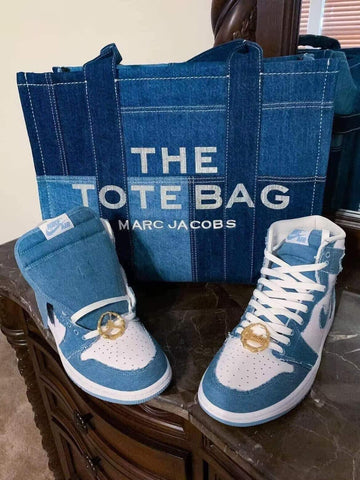 Tote Bag & Denim Sneaker Set